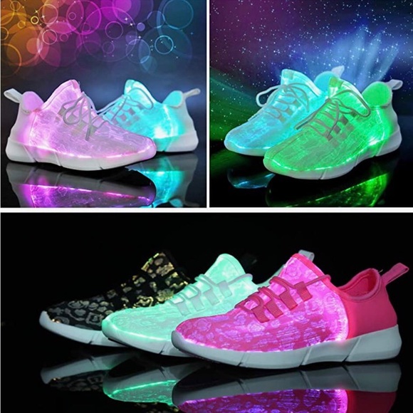 Fiber Optic LED Shoes Light Up Sneakers for Women Men with USB charging cord - Picture 5 of 15